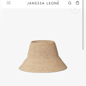 JANESSA LEONÉ Felix straw bucket hat natural Medium
